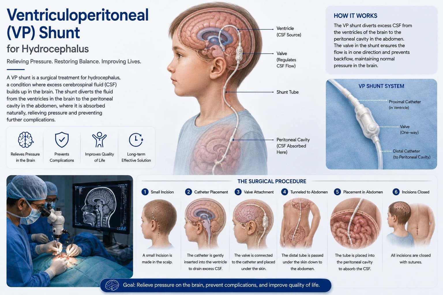 Ventriculoperitoneal (VP) Shunt for Hydrocephalus